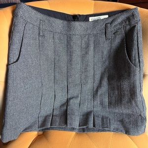 Timeout brand pleated wool mini skirt, size Euro 38/US 6 fully lined Herringbone